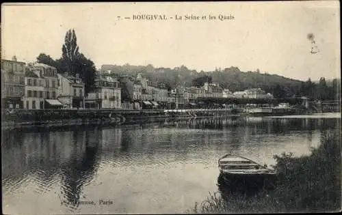 Ak Bougival Yvelines, La Seine et les Quais