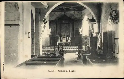 Ak Bréval Yvelines, Choeur de l´Église