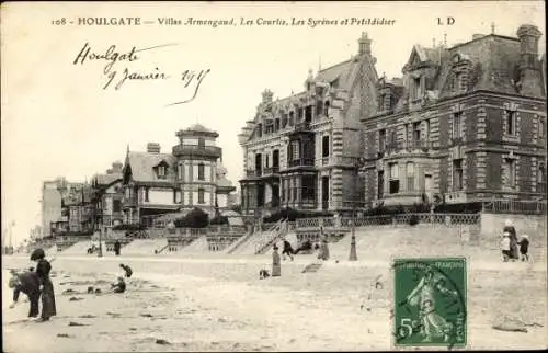 Ak Houlgate Calvados, Villas Armengaud, Les Courtis, Les Syrenes et Petitdidier