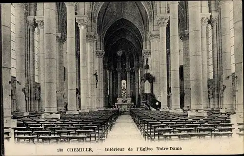 Ak Chemillé Maine et Loire, Interieur de L'Eglise Notre Dame