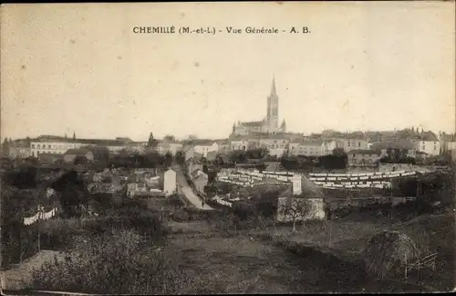 Ak Chemillé Maine et Loire, Vue Generale