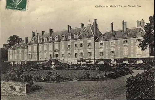 Ak Menars Loir et Cher, Le Chateau, Facade Sud