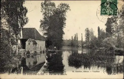 Ak Le Gué du Loir Loir et Cher, Vue sur la Riviere