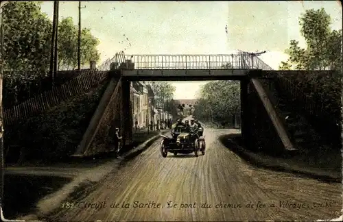 Ak Vibraye Sarthe, Circuit de la Sarthe, Pont du Chemin de Fer