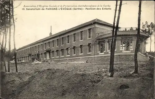 Ak Parigné l´Évêque Sarthe, Sanatorium, Pavillon des Enfants