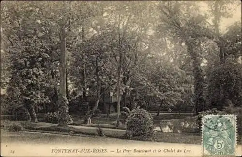 Ak Fontenay aux Roses Hauts de Seine, Le Parc Boucicaut et le Chalet du Lac