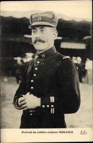 Ak Portrait du celebre aviateur Maillols, Pilot