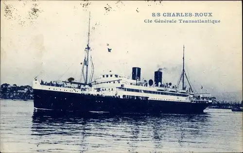 Ak Paquebot SS Charles Roux, Dampfschiff, CGT, French Line