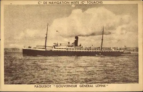 Ak Paquebot Gouverneur General Lepine, Dampfschiff, Compagnie de Navigation Mixte