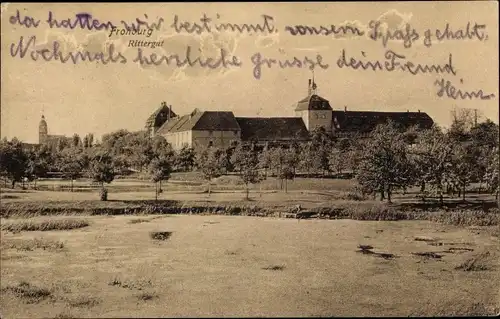 Ak Frohburg in Sachsen, Rittergut, Kirche