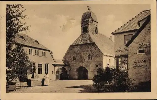 Ak Leipzig in Sachsen, Internationale Baufachausstellung 1913, Dorfkirche, Schule, Forsthaus