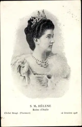 Ak Helene, Reine d'Italie, Elena von Montenegro, Königin von Italien