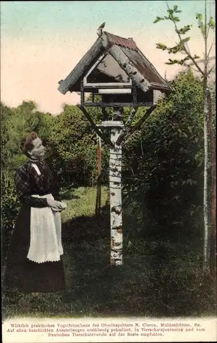 Ak Muldenhütten Freiberg im Kreis Mittelsachsen, Vogelfutterhaus