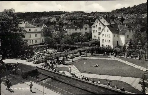 Ak Bad Orb im Spessart, Partie am Salinenplatz