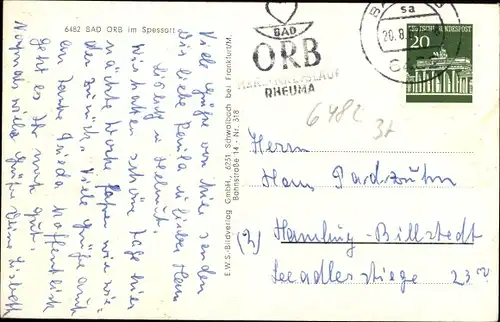 Ak Bad Orb im Spessart, Partie am Salinenplatz