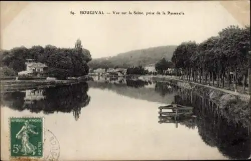 Ak Bougival Yvelines, Vue sur la Seine