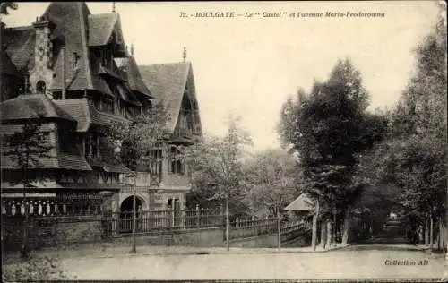 Ak Houlgate Calvados, Le Castel et l'avenue Maria Feodorowna