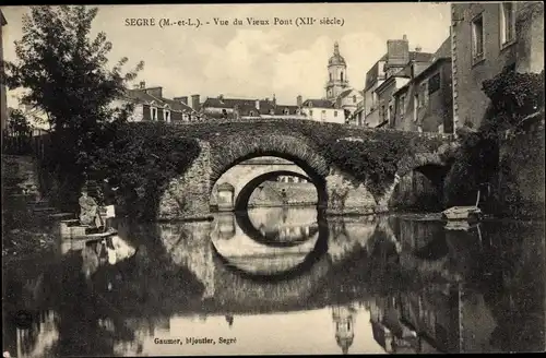 Ak Segré Maine et Loire, Vue du Vieux Pont