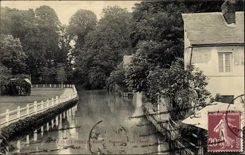 Ak Pont Saint Pierre Eure, Perspective sur l´Andelle