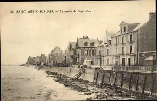 Ak Saint Aubin sur Mer Calvados, La Marée de Septembre