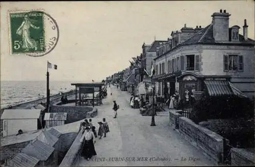 Ak Saint Aubin sur Mer Calvados, La Digue