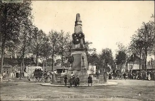 Ak Pontlieue Sarthe, Monument aux Morts de 1870