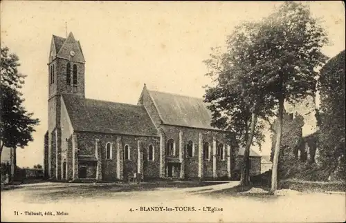 Ak Blandy-les-Tours Seine et Marne, Kirche