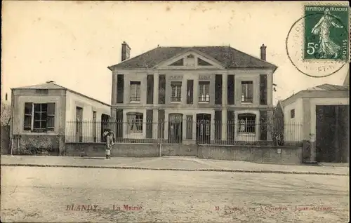 Ak Blandy-les-Tours Seine et Marne, La Mairie