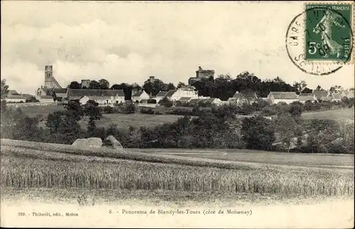 Ak Blandy-les-Tours Seine et Marne, Panorama