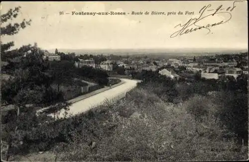 Ak Fontenay aux Roses Hauts de Seine, Route de Bièvre, près du Fort