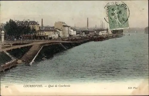 Ak Courbevoie Hauts de Seine, Quai de Courbevoie