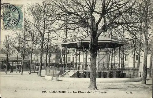 Ak Colombes Hauts de Seine, Place de la Liberté, Kiosque