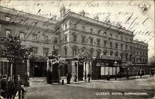 Ak Birmingham West Midlands England, Queen's Hotel