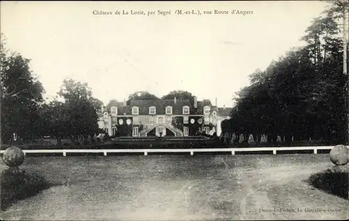 Ak Segré Maine et Loire, Chateau de La Loire par Segre, vue Route d'Angers