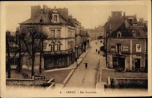 Ak Segré Maine et Loire, Rue Gambetta