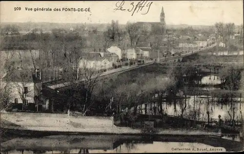 Ak Les Ponts de Cé Maine et Loire, Vue generale