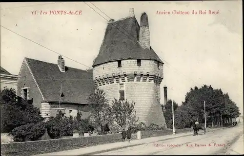 Ak Les Ponts de Cé Maine et Loire, Ancien Chateau du Roi Rene