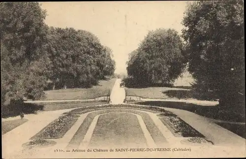 Ak Caumont L´Éventé Calvados, Avenue du Château de Saint Pierre du Fresne