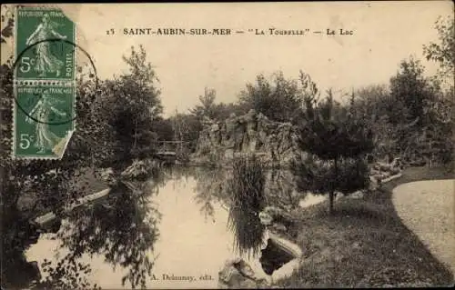 Ak Saint Aubin sur Mer Calvados, La Tourelle, Le Lac