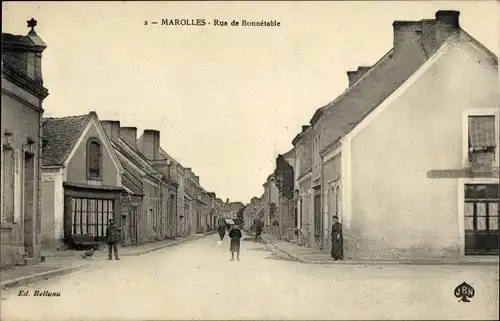 Ak Marolles les Braults Sarthe, Rue de Bonnétable