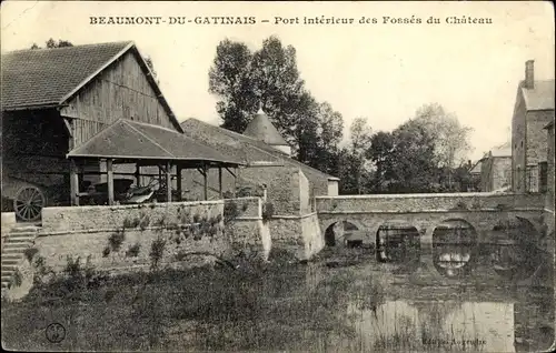 Ak Beaumont-Gatinais Seine et Marne, Porte intérieur des Fossés du Château