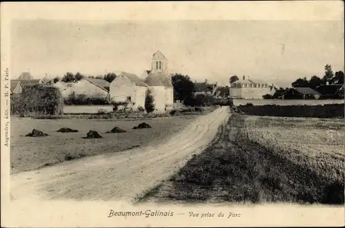 Ak Beaumont-Gatinais Seine et Marne, Vue prise du Parc