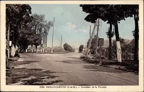 Ak Grandpuits-Bailly-Carrois Seine et Marne, Carrefour de la Picardin