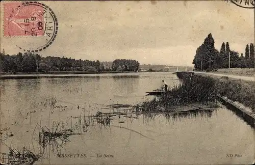 Ak Boissettes Seine et Marne, La Seine