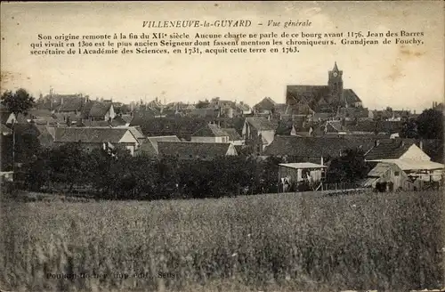 Ak Villeneuve la Guyard Yonne, Vue generale