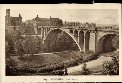 Ak Luxemburg Luxembourg, Pont Adolphe