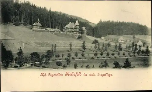 Ak Rehefeld Zaunhaus Altenberg im Erzgebirge, Herzogl. Jagdschloss