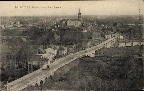 Ak Les Ponts de Cé Maine et Loire, Vue generale