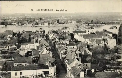 Ak Les Ponts de Cé Maine et Loire, Vue generale