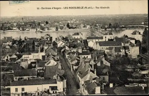 Ak Les Ponts de Cé Maine et Loire, Vue Generale